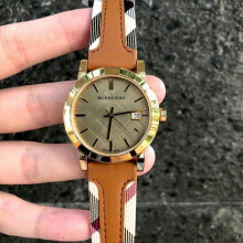 BURBERRY BU9133 WOMEN'S WATCH BROWN STRAP GOLD DIAL GOLD CASE