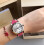 Burberry BURBERRY BU9149 WOMEN'S WATCH RED STRAP SILVER DIAL SILVER CASE 9
