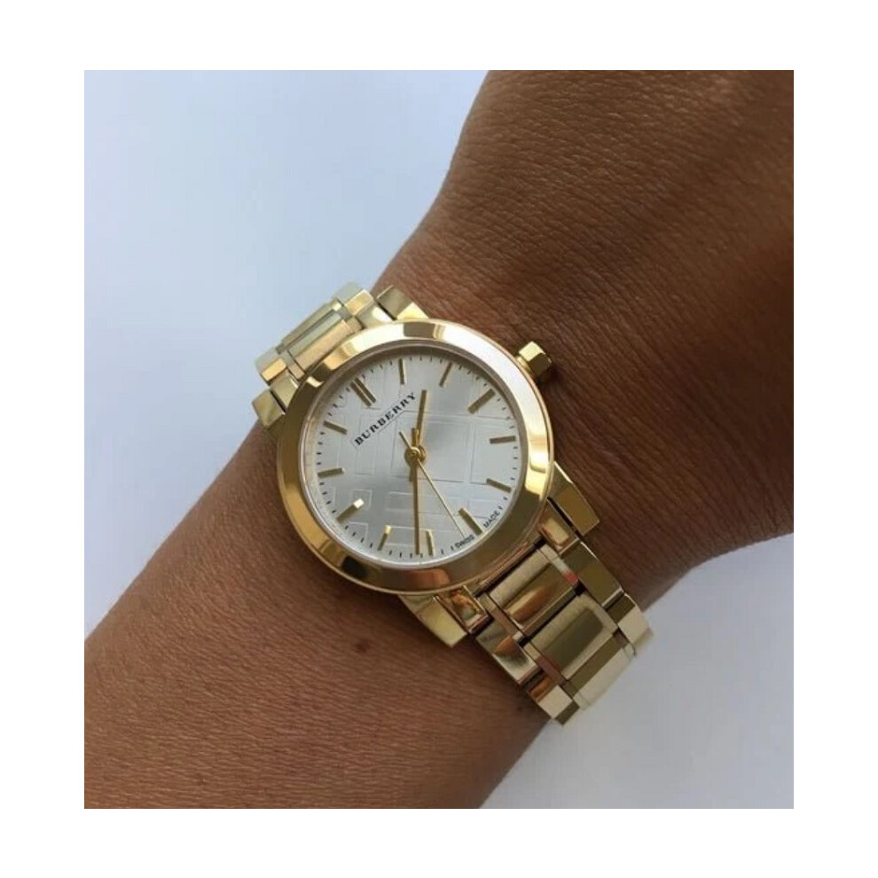 BURBERRY BU9203 WOMEN'S WATCH GOLD BRACELET WHITE DIAL GOLD CASE