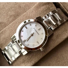 BURBERRY BU9224 WOMEN'S WATCH SILVER BRACELET WHITE DIAL SILVER CASE