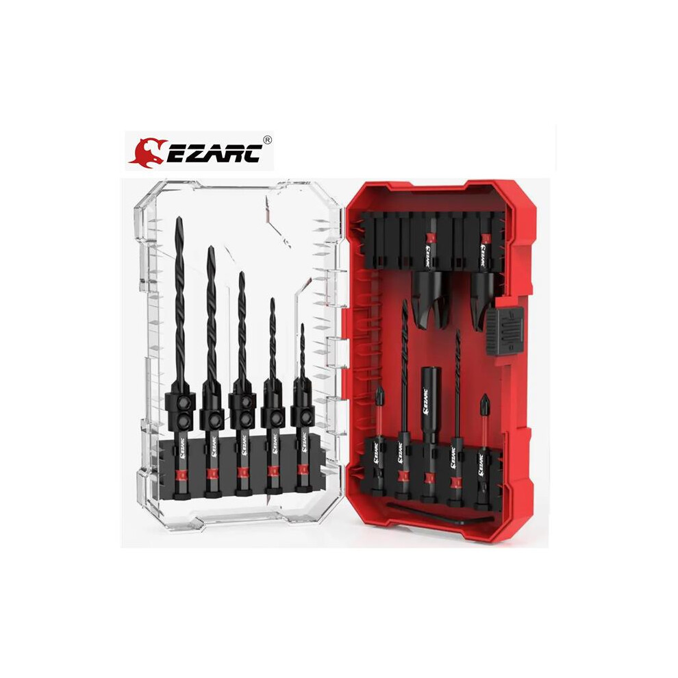 EZARC 80331010 countersink drill bits set 15Pcs tapered drill bits storage box