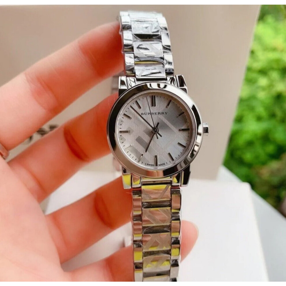 BURBERRY BU9229 WOMEN'S WATCH SILVER BRACELET GREY DIAL SILVER CASE
