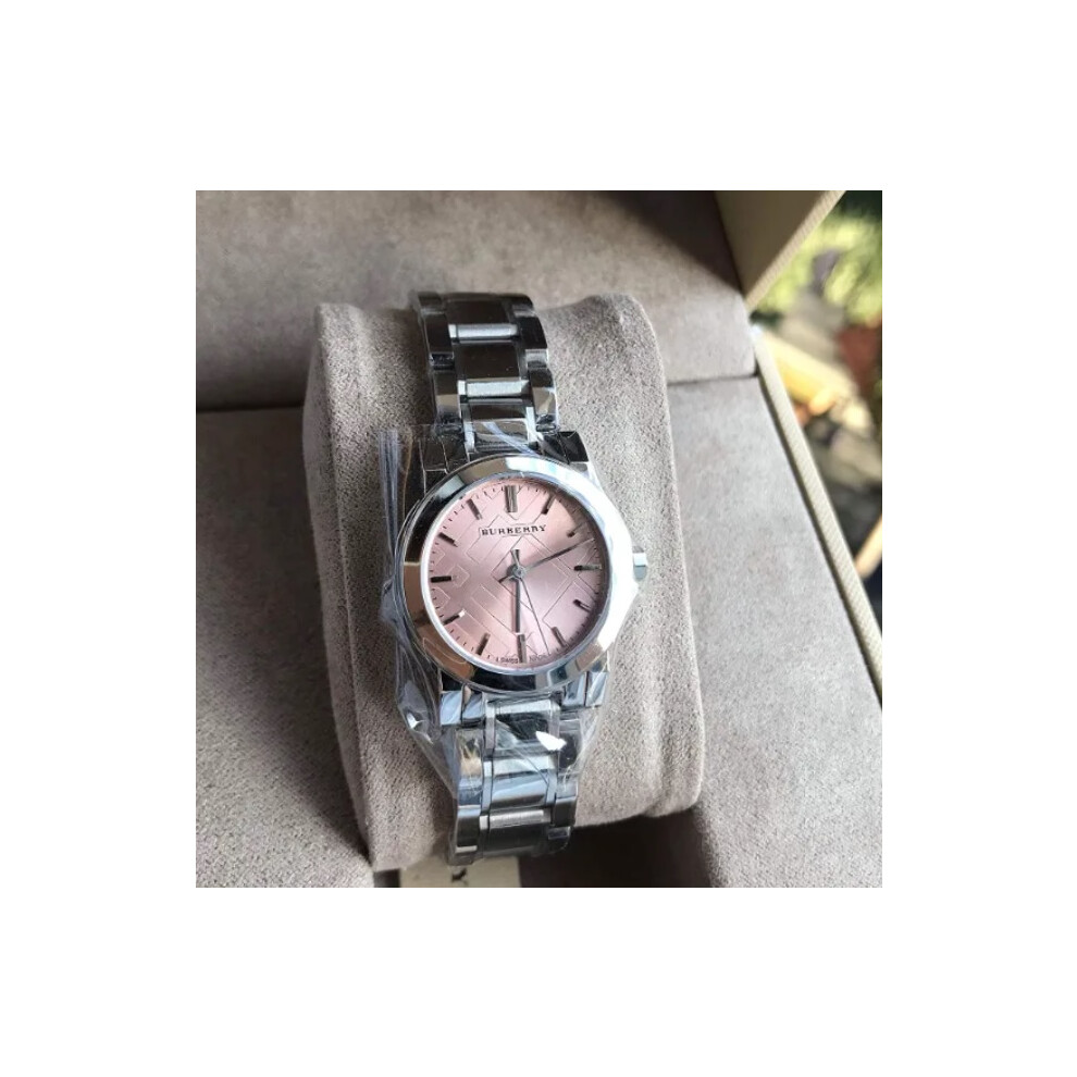 BURBERRY BU9231 WOMEN'S WATCH SILVER BRACELET PINK DIAL SILVER CASE