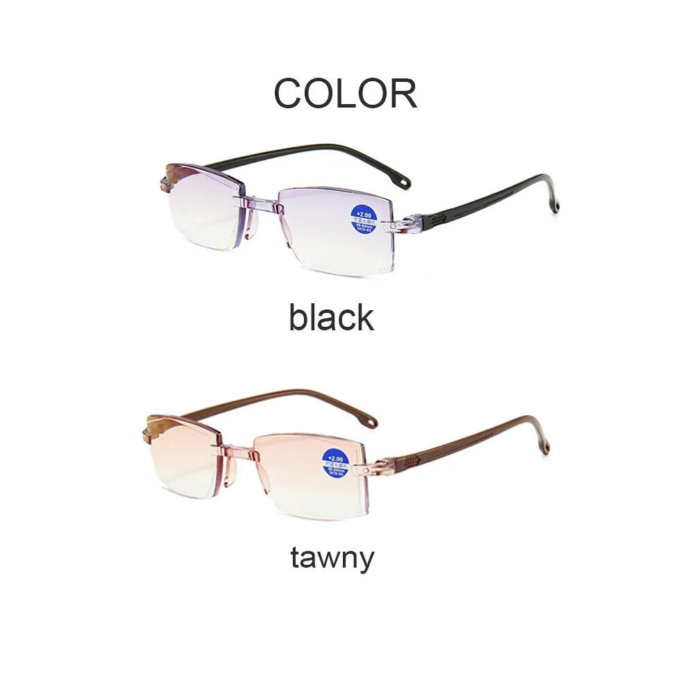 The-Reading-Glasses-Company Blue/Light (+250, 2 Pairs) 2 Pair Unisex Rimless Reading Glasses Anti Bifocal Magnification