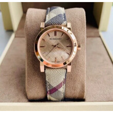 BURBERRY BU9236 WOMEN'S WATCH MULTICOLOUR STRAP ROSE GOLD DIAL