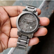 BURBERRY BU9354 MEN'S WATCH GREY STRAP DARK GREY DIAL DARK GREY CASE