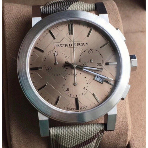 Burberry BURBERRY BU9361 MEN'S WATCH MULTICOLOUR STRAP BROWN DIAL SILVER CASE