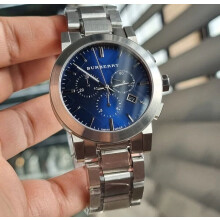 BURBERRY BU9363 MEN'S WATCH SILVER BRACELET BLUE DIAL SILVER CASE
