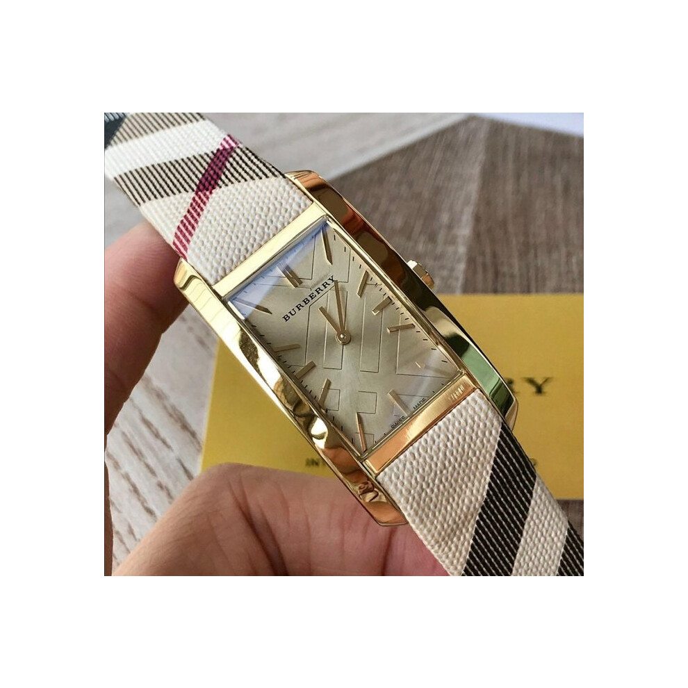 BURBERRY BU9407 WOMEN'S WATCH MULTICOLOUR STRAP GOLD DIAL GOLD CASE