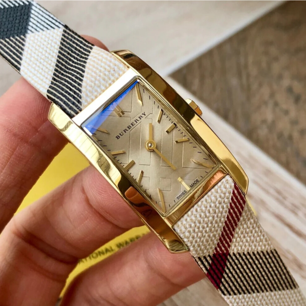 BURBERRY BU9509 WOMEN'S WATCH MULTICOLOUR STRAP GOLD DIAL GOLD CASE