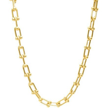 (Horseshoe Necklace Gold) Titanium Fashionable Steel U Shape Necklace With Irregular Chain And Elegant Gold Plating For Couples