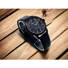 BURBERRY BU10003 MENS WATCH BLACK LEATHER STRAP BLACK DIAL BLACK CASE