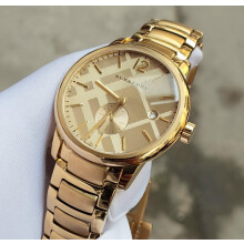 BURBERRY BU10006 MENS WATCH GOLD BRACELET GOLD DIAL GOLD CASE