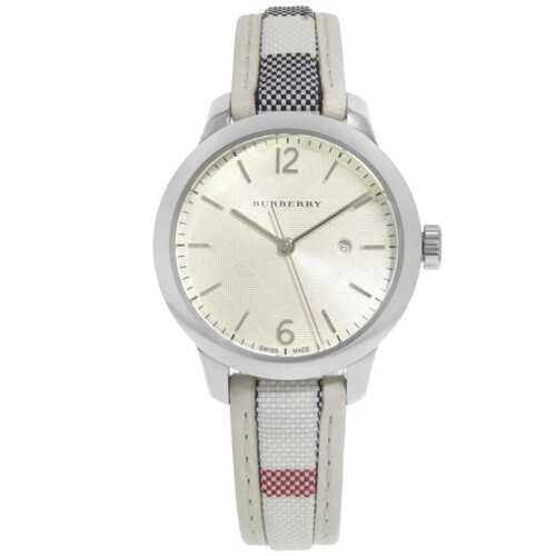 Burberry BURBERRY BU10113 WOMENS WATCH MULTICOLOUR STRAP BEIGE DIAL SILVER CASE 1