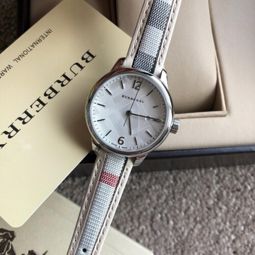 Burberry BURBERRY BU10113 WOMENS WATCH MULTICOLOUR STRAP BEIGE DIAL SILVER CASE