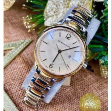 BURBERRY BU10117 WOMENS WATCH SILVER ROSE GOLD BRACELET ROSE GOLD DIAL