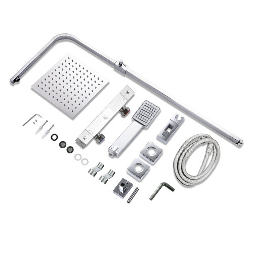AICA AICA Thermostatic Shower Mixer Chrome Double Head Set 2