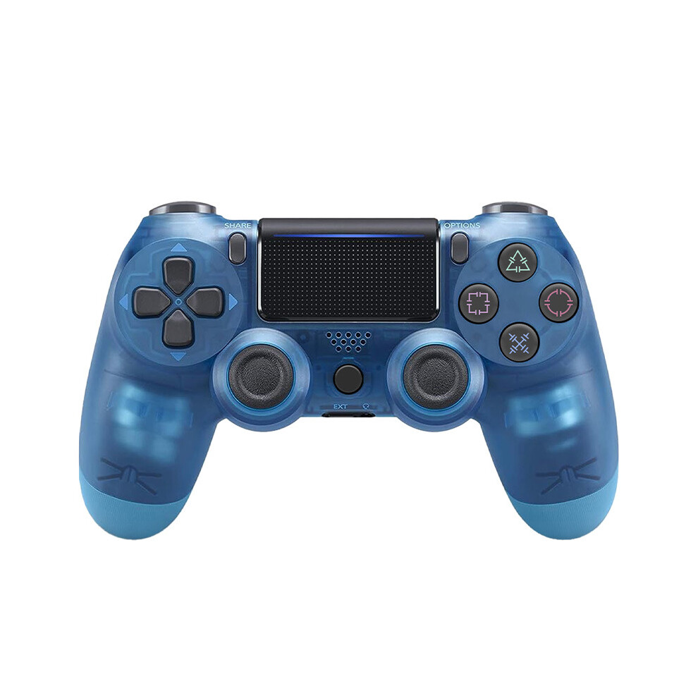 (Transparent blue) PS4 Controller Wireless,Dual Vibration/6-Axis Motion Control/Multi Touch Pad/Audio Jack/Share Button, PS4 Controller Compatible wit