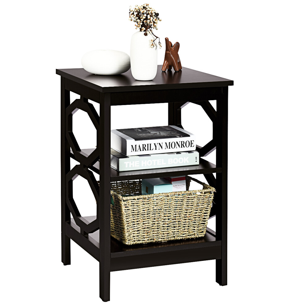 3-Tier Nightstand Sofa Bed Side Table Storage Display Stand End Table