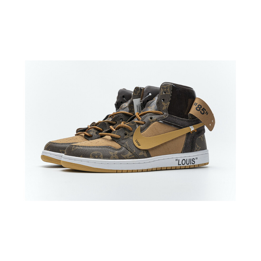 (EUR SIZE 36) Louis Vuitton x Air Jordan 1 Unisex Shoes Sz 36-47