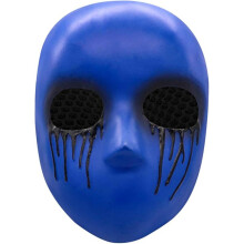 Adult Horror Eyeless Mask - Blue Resin Halloween Mask with Black Blood Tears for Men