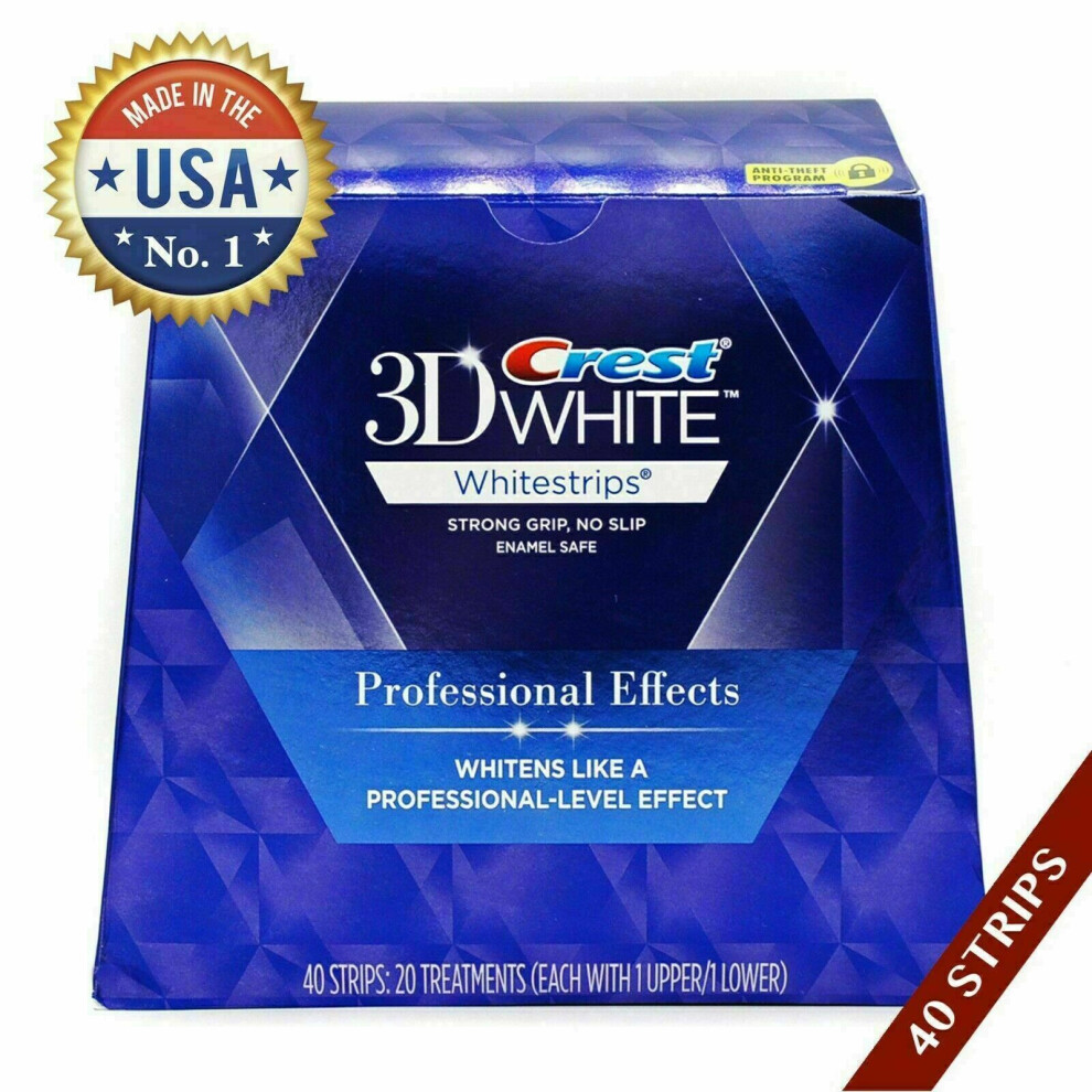 1 Box Crest3D White Whitestrips Professional Whitening Effect 20 Pouch