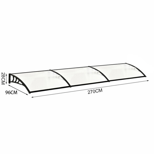 L270*W100*H28 Window Door Awning Canopy with Brackets 2