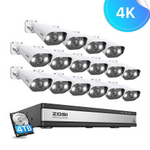 ZOSI 4K UHD POE CCTV CAMERA SYSTEM 16CH NVR 2 WAY AUDIO NIGHT VISION