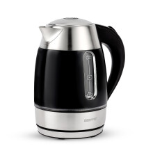 Geepas Electric Kettle 2200W Rapid Boil 1.7L Jug, Black , Silver