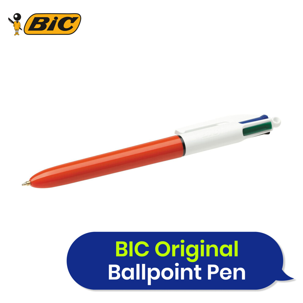 BIC 4 Colours Original Ballpoint Pens Pack of 12 Assorted Ink