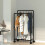 Living And Home Double Rod Metal Clothes Rack on Wheels, 115cm 1