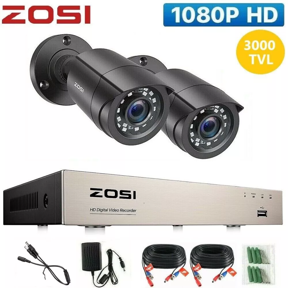 ZOSI CCTV 1080P DVR 3000TVL 8CH Outdoor Home Security Camera System