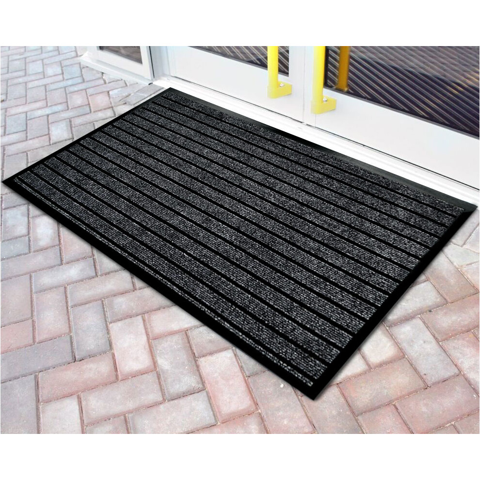 (50 x 80 cm , Grey) Nonslip Runner Rugs Rubber PVC Door Mats & Bath Mats