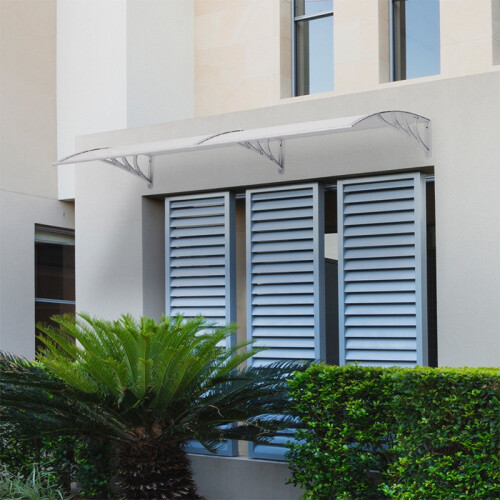 Window Awning Front Door Canopy Rain Shelter 190CM, White 1