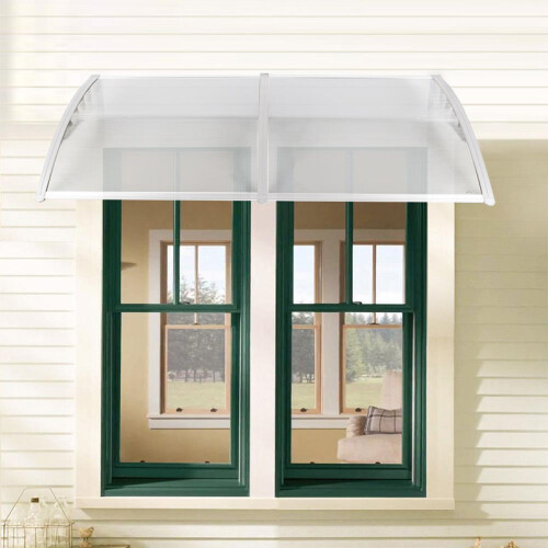 Window Awning Front Door Canopy Rain Shelter 190CM, White