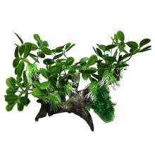 Swell Green Eucalyptus Leaves On Dead Wood Artificial Plant Aquarium Décor