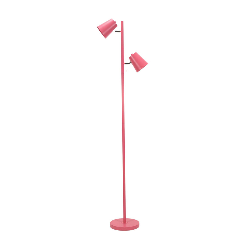 ValueLights Bibi Pastel Pink 2 Way Multi-Directional Floor Lamp