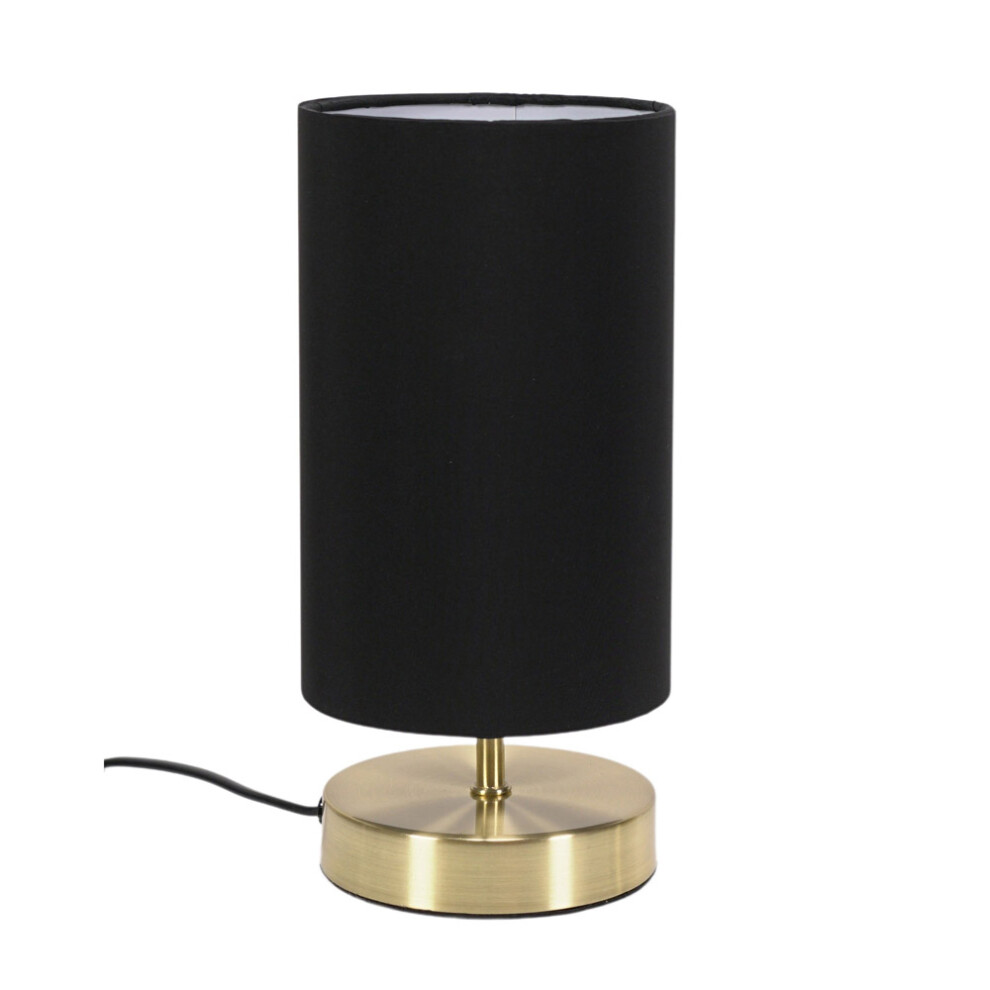 ValueLights Francis Brushed Gold Touch Table Lamps with Black Shade