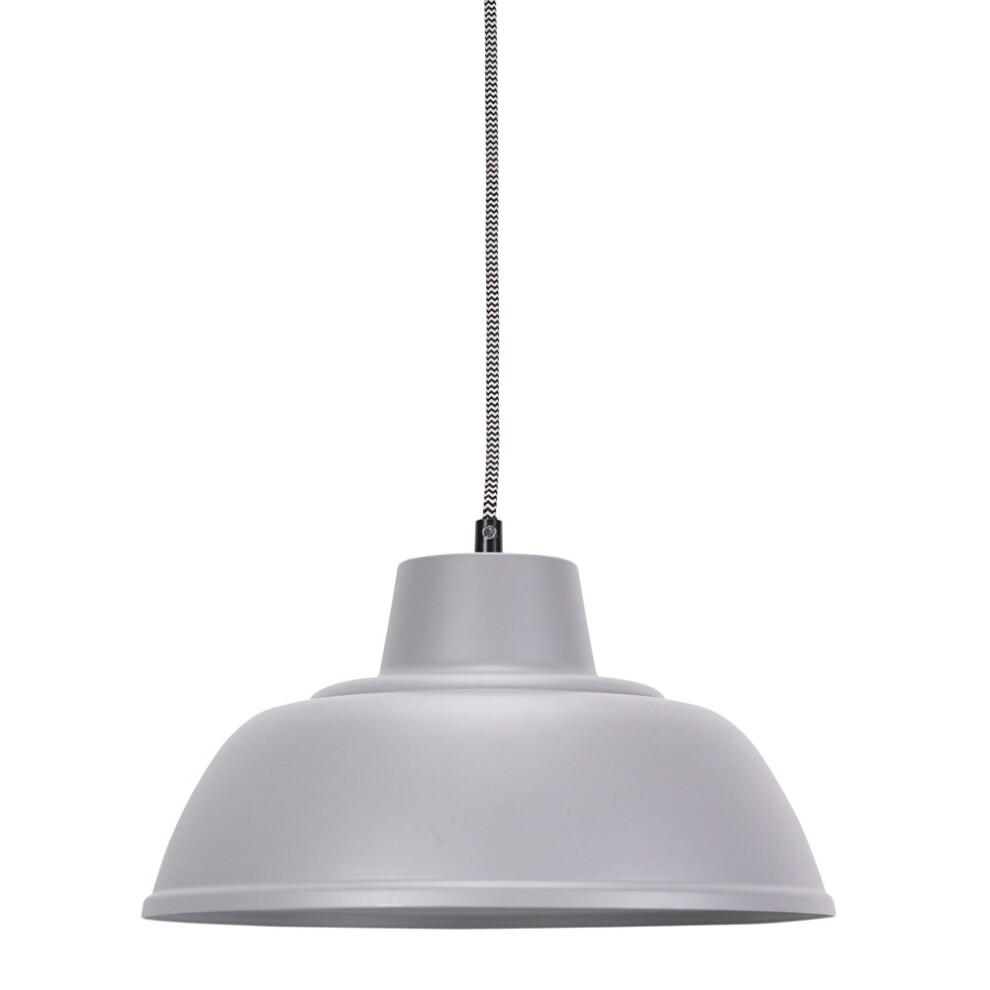 ValueLights Morris Stone Grey Drop Pendant Ceiling Light with LED Bulb