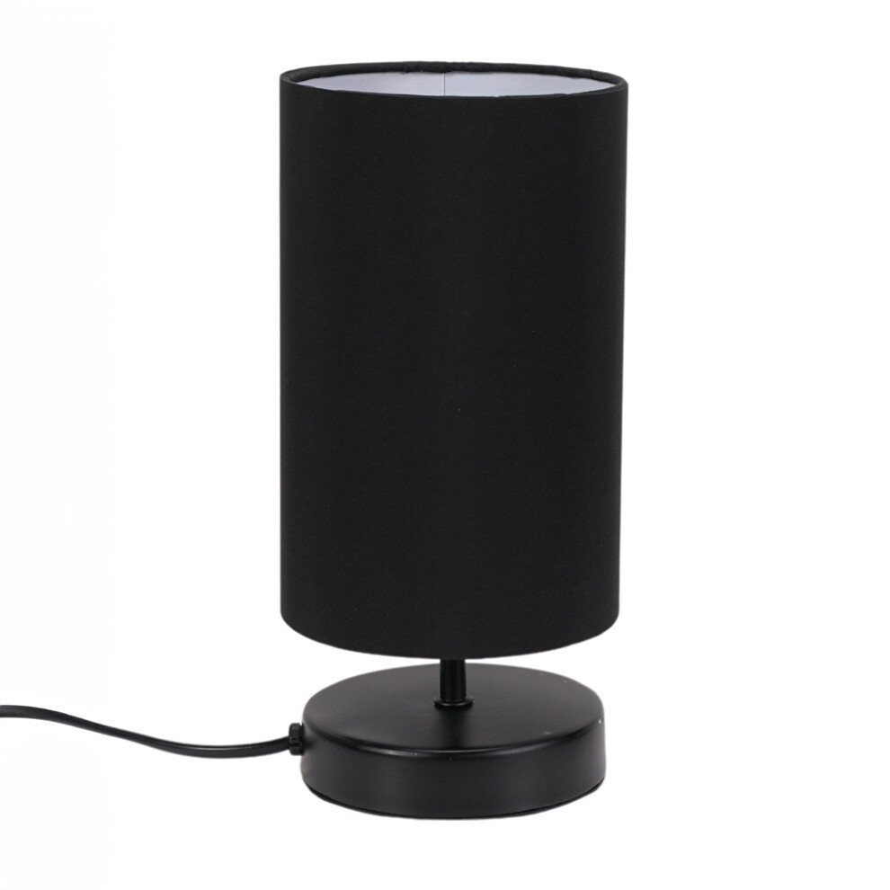 ValueLights Francis Black Touch Table Lamps with Black Fabric Shades