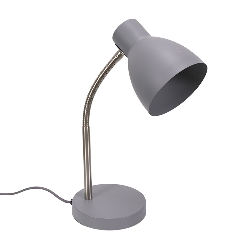 ValueLights Keela Grey Adjustable Flexi Desk Table Lamp with LED Bulb