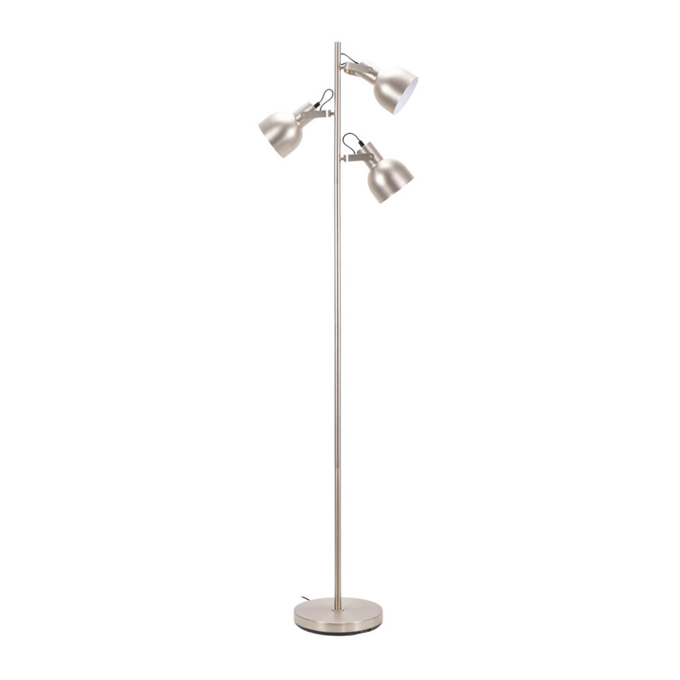 ValueLights Albie Chrome 3 Way Adjustable Floor Lamp with LED Bulbs