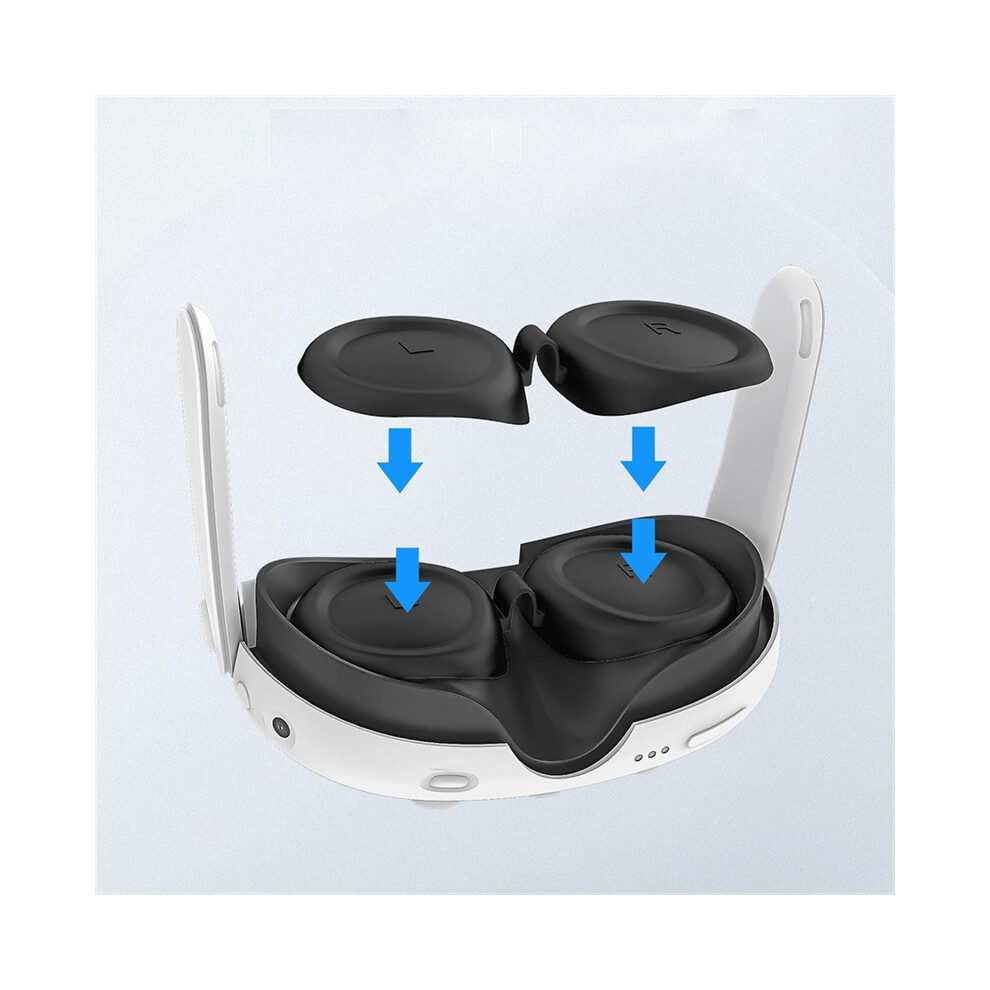 Silicone Vr Lens Protector For Meta Quest 3 (Black) Black 9417278168782