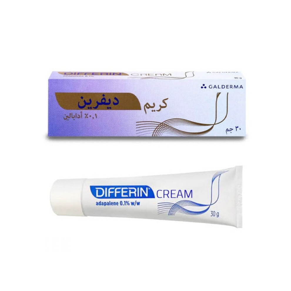 Galderma Differin 0.1% Cream - 30g for Clear Skin and Acne Control, Dermatologist-Recommended Acne Solution