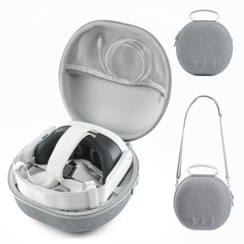 Carrying Bag Portable Organizer Bag Shockproof for Meta Quest3 VR (Grey) 1