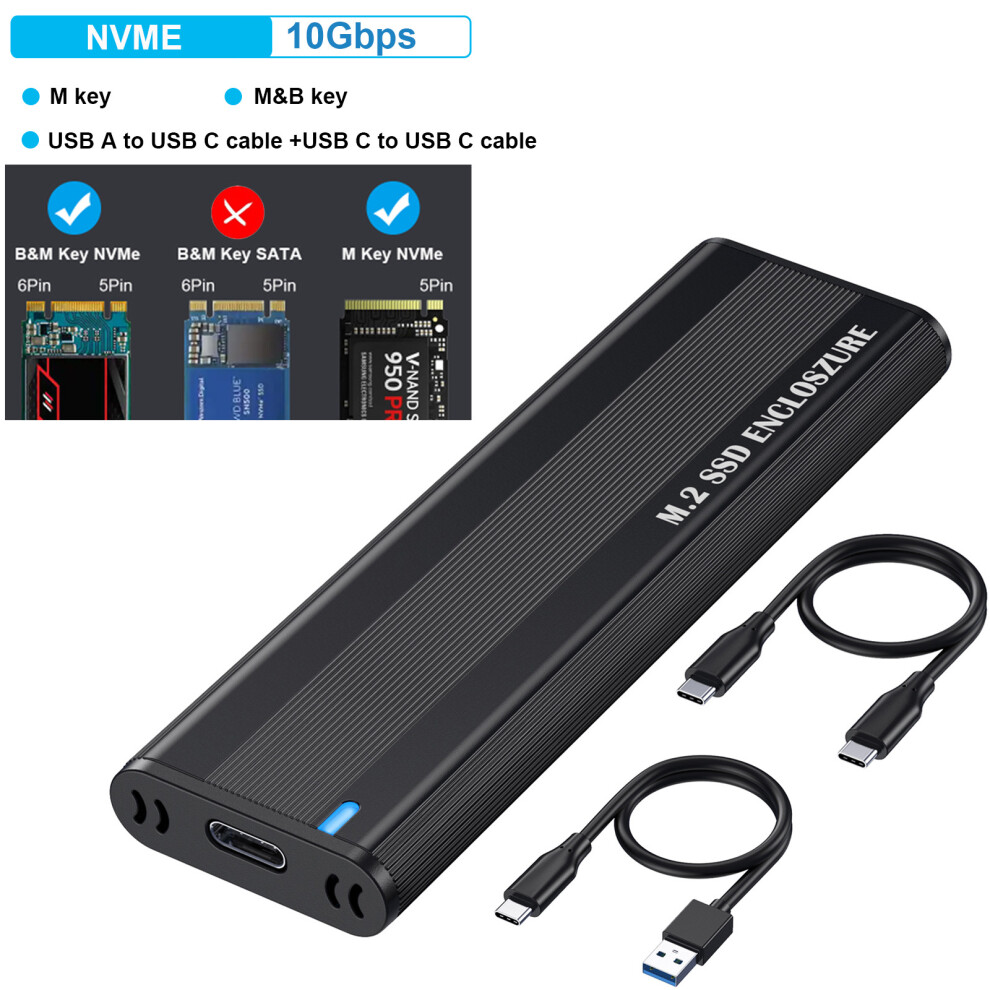 Hard Drive Case 10Gbps Tool Free for 2230/2242/2260/2280 SSD (NVME With CC+AC)