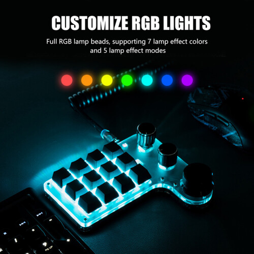 Programmable Shortcut Key RGB Mini Keypad for PC Macbook (Black wireless) 2