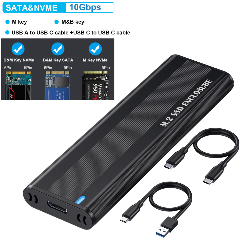 Hard Drive Case 10Gbps Tool Free for 2230/2242/2260/2280 SSD (NVME With CC+AC)