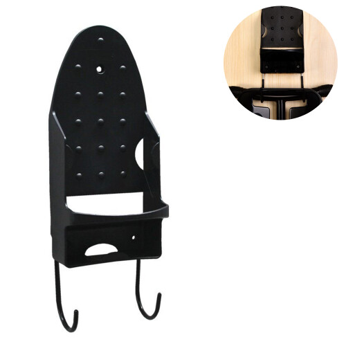 Iron Organizer,Storage with Heat Resistant Iron Holder and Hooks-Black 1