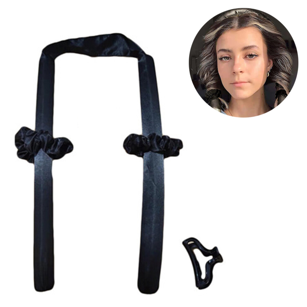 Yohou Black Heatless Hair Curlers For Long Hair, No Heat Silk Curls Headband
